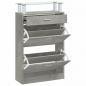 Preview: Schuhschrank Betongrau 63x24x104 cm Holzwerkstoff