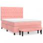 Preview: Boxspringbett mit Matratze Rosa 140x190 cm Samt