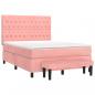 Preview: Boxspringbett mit Matratze Rosa 140x190 cm Samt