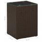 Preview: Beistelltisch mit Glasplatte Braun 35x35x52 cm Poly Rattan