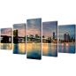 Preview: Bilder Dekoration Set Brooklyn Bridge Seeblick 200 x 100 cm