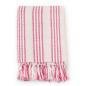 Preview: Überwurf Baumwolle Streifen 220x250 cm Rosa und Weiß