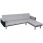 Preview: ARDEBO.de - Schlafsofa L-Form Stoff Schwarz und Grau