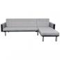Preview: Schlafsofa L-Form Stoff Schwarz und Grau