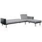 Preview: Schlafsofa L-Form Stoff Schwarz und Grau