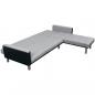 Preview: Schlafsofa L-Form Stoff Schwarz und Grau