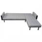 Preview: Schlafsofa L-Form Stoff Schwarz und Grau