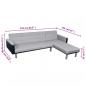 Preview: Schlafsofa L-Form Stoff Schwarz und Grau