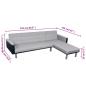 Preview: Schlafsofa L-Form Stoff Schwarz und Grau