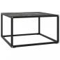 Preview: ARDEBO.de - Couchtisch Schwarz mit Schwarzem Glas in Marmor-Optik 60x60x35