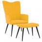 Preview: ARDEBO.de - Relaxsessel mit Hocker Senfgelb Samt