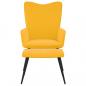 Preview: Relaxsessel mit Hocker Senfgelb Samt
