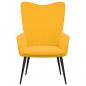 Preview: Relaxsessel mit Hocker Senfgelb Samt