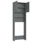 Preview: Waschmaschinenschrank Grau 64x25,5x190 cm Holzwerkstoff