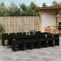 Preview: ARDEBO.de - 13-tlg. Garten-Essgruppe mit Kissen Schwarz Poly Rattan