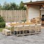 Preview: ARDEBO.de - 13-tlg. Garten-Essgruppe mit Kissen Beige Poly Rattan