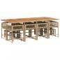 Preview: 13-tlg. Garten-Essgruppe mit Kissen Beige Poly Rattan