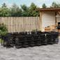 Preview: ARDEBO.de - 17-tlg. Garten-Essgruppe mit Kissen Schwarz Poly Rattan