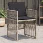Preview: ARDEBO.de - Gartenstühle mit Kissen 4 Stk. Hellgrau Poly Rattan