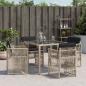 Preview: Gartenstühle mit Kissen 4 Stk. Hellgrau Poly Rattan