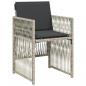 Preview: Gartenstühle mit Kissen 4 Stk. Hellgrau Poly Rattan