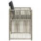 Preview: Gartenstühle mit Kissen 4 Stk. Hellgrau Poly Rattan