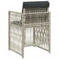 Preview: Gartenstühle mit Kissen 4 Stk. Hellgrau Poly Rattan