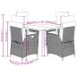 Preview: 5-tlg. Garten-Essgruppe mit Kissen Schwarz Poly Rattan