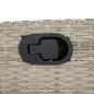 Preview: 5-tlg. Garten-Essgruppe mit Kissen Hellgrau Poly Rattan