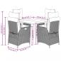 Preview: 5-tlg. Garten-Essgruppe mit Kissen Beige Poly Rattan