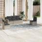 Preview: ARDEBO.de - 5-tlg. Garten-Sofagarnitur mit Kissen Hellgrau Poly Rattan
