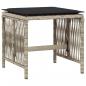 Preview: 11-tlg. Garten-Essgruppe mit Kissen Hellgrau Poly Rattan