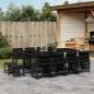 Preview: ARDEBO.de - 13-tlg. Garten-Essgruppe mit Kissen Schwarz Poly Rattan