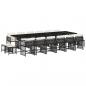 Preview: 17-tlg. Garten-Essgruppe mit Kissen Schwarz Poly Rattan