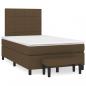 Preview: ARDEBO.de - Boxspringbett mit Matratze Dunkelbraun 120x190 cm Stoff