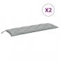 Preview: Gartenbank-Auflagen 2 Stk. Melange Hellgrau 150x50x7 cm Stoff