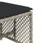 Preview: Gartenhocker mit Kissen 4 Stk. Hellgrau 41x41x36 cm Poly Rattan