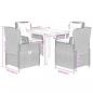 Preview: 5-tlg. Garten-Essgruppe mit Kissen Schwarz Poly Rattan