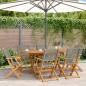 Preview: ARDEBO.de - Gartenstühle 6 Stk. Klappbar Grau Poly Rattan & Massivholz