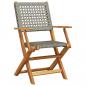 Preview: Gartenstühle 6 Stk. Klappbar Grau Poly Rattan & Massivholz