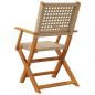 Preview: Gartenstühle 4 Stk. Klappbar Beige Poly Rattan & Massivholz