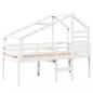 Preview: Hochbett mit Dach Weiß 75x190 cm Massivholz Kiefer