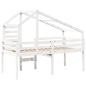 Preview: Hochbett mit Dach Weiß 75x190 cm Massivholz Kiefer