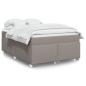 Preview: ARDEBO.de - Boxspringbett mit Matratze Taupe 140x190 cm Stoff
