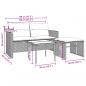 Preview: 3-tlg. Garten-Sofagarnitur mit Kissen Schwarz Poly Rattan
