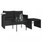 Preview: 3-tlg. Garten-Sofagarnitur mit Kissen Schwarz Poly Rattan