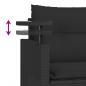 Preview: 3-tlg. Garten-Sofagarnitur mit Kissen Schwarz Poly Rattan