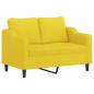 Preview: 2-Sitzer-Sofa mit Zierkissen Hellgelb 120 cm Stoff