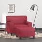 Preview: ARDEBO.de - Sessel mit Hocker Weinrot 60 cm Kunstleder
