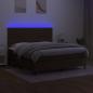 Preview: Boxspringbett mit Matratze & LED Dunkelbraun 180x200 cm Stoff